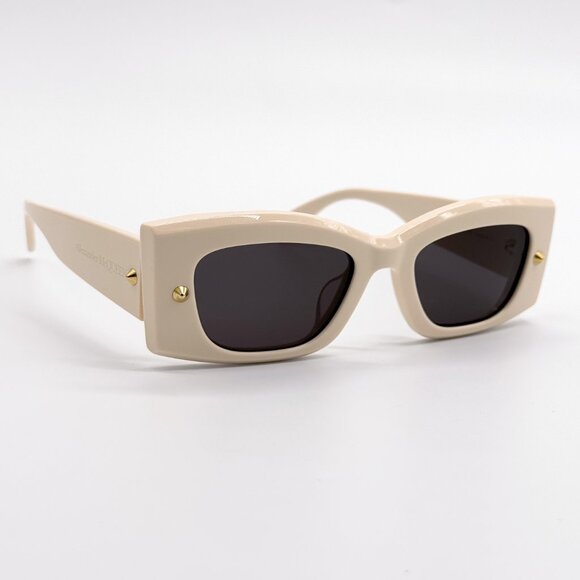 NEW ALEXANDER MCQUEEN AM0426S 005 IVORY SUNGLASSES ALEXANDER MCQUEEN - Picture 5 of 10